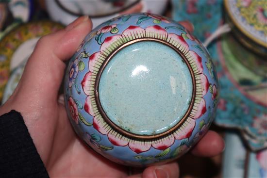 A group of Chinese Canton enamel polychrome wares